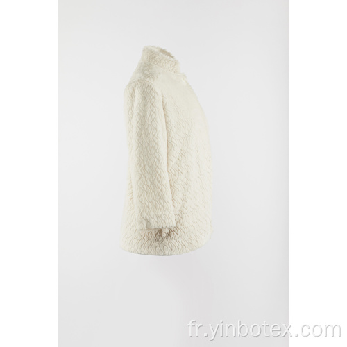 Fausse fourrure blanche chaudement manteau extérieur